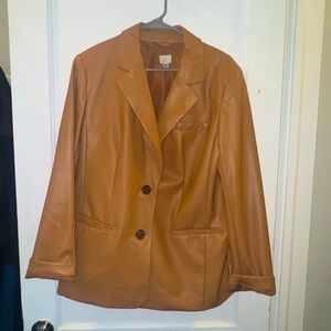A New Day Tan Leather Blazer